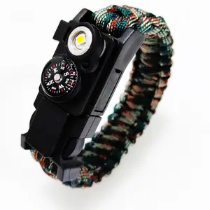 Waterproof Emergency Paracord 550 4mm Led Lights Parachute Cord Bracelet Survival Multifunction outdoor tools for Swimming