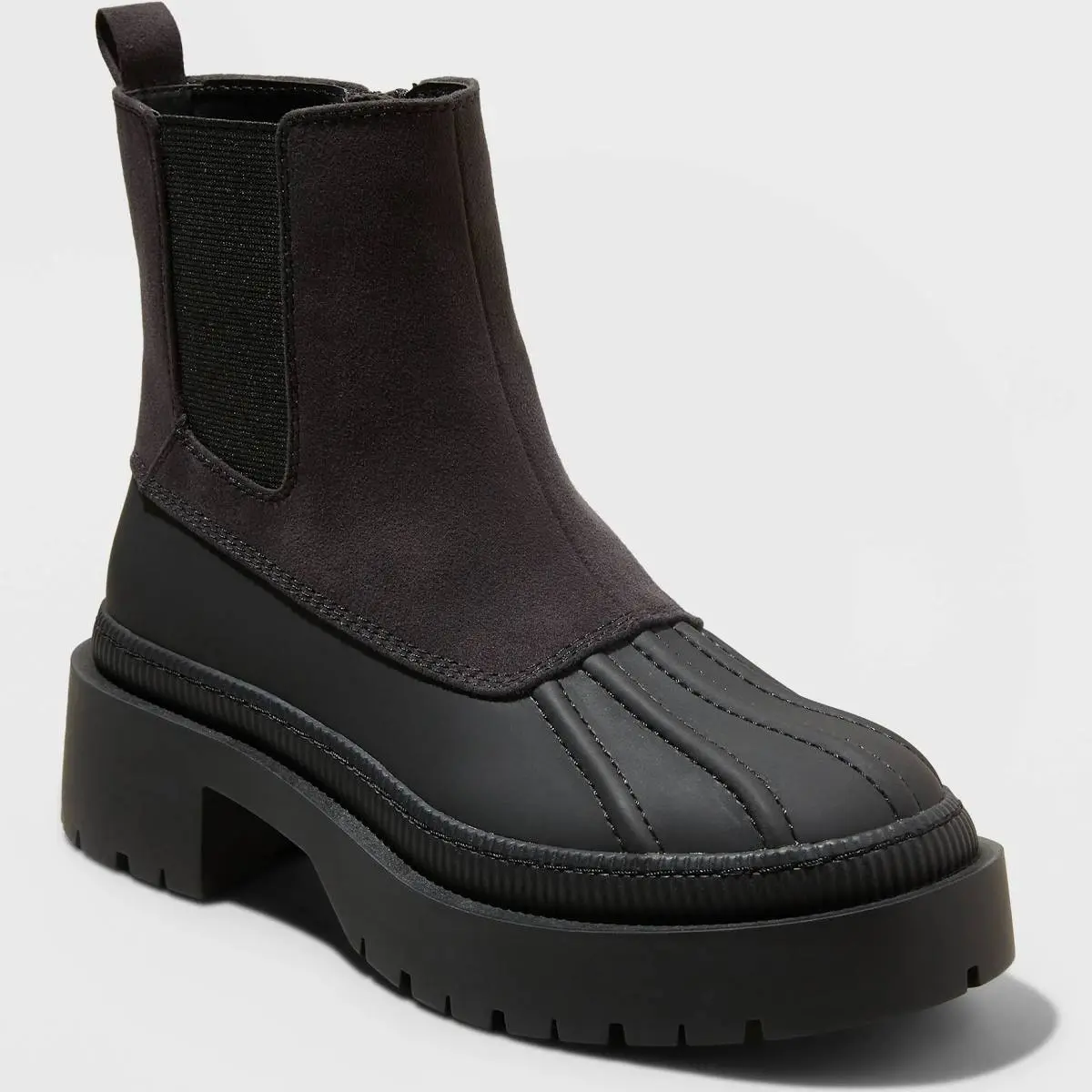 Women's Black Ella Chelsea Memory Foam Duck Boots - CHOOSE SIZE