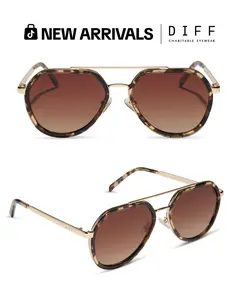 DIFF Joey Oversized Aviator Sunglasses for Men and Women Polarized UV Protection