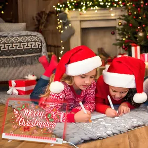 LED note board with colors, illuminated acrylic message board, acrylic dry-erase board with light, illuminated drawing board for adults, for home, office, and school (7.8 × 7.8 inches)