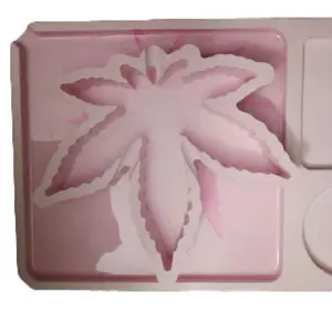 Pink palm leaf tray set