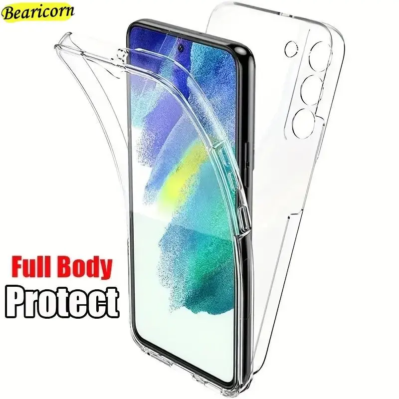 360 Full Body Cover Silicone Case For Samsung Galaxy S25 S24 Ultra S23 Plus S22 S21 FE S20 S10 Lite S9 S8 Double Transparent