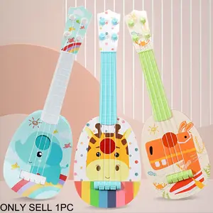 Mini Elephant & Hippopotamus & Giraffe Design Ukulele Toy, 1 Count Early Education Musical Toy, Educational Music Instrument for Kids, Guitar Game Gift, Affordable Guitar