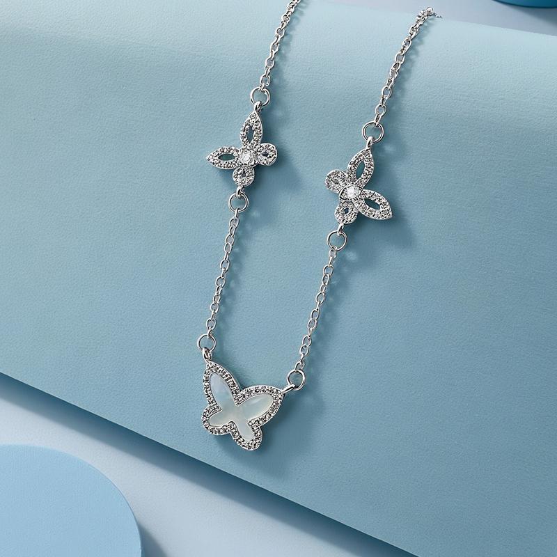 Butterfly de UGood Zicron Bracelet, Butterfly Zicron Necklace Suitable for Business and Casual Outing Occasions, Fashion Chic Jewelry Accessories