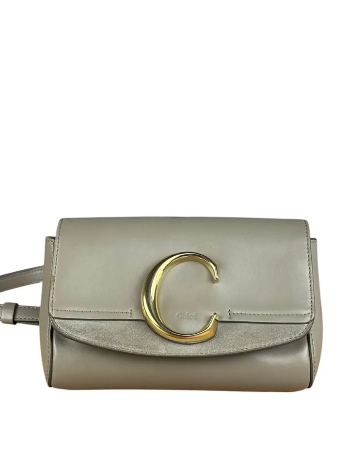 Pre-owned na Belt Bags Chloe Beige Leather C Logo Waist Bag