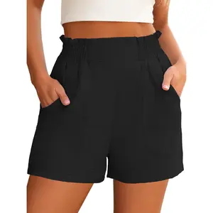 ANRABESS Women Summer Casual Shorts Elastic High Waisted Wide Leg Cute Dressy Beach Shorts 2026 Fashion Vacation Outfits