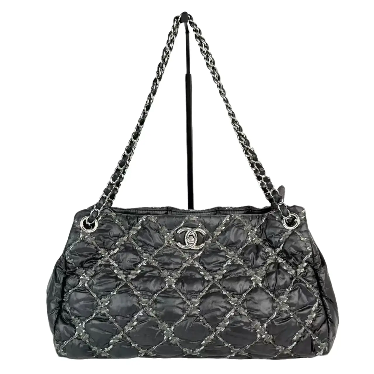 Pre-owned CHANEL Nylon Tote Bags Tweed on Stitch Tote Bag