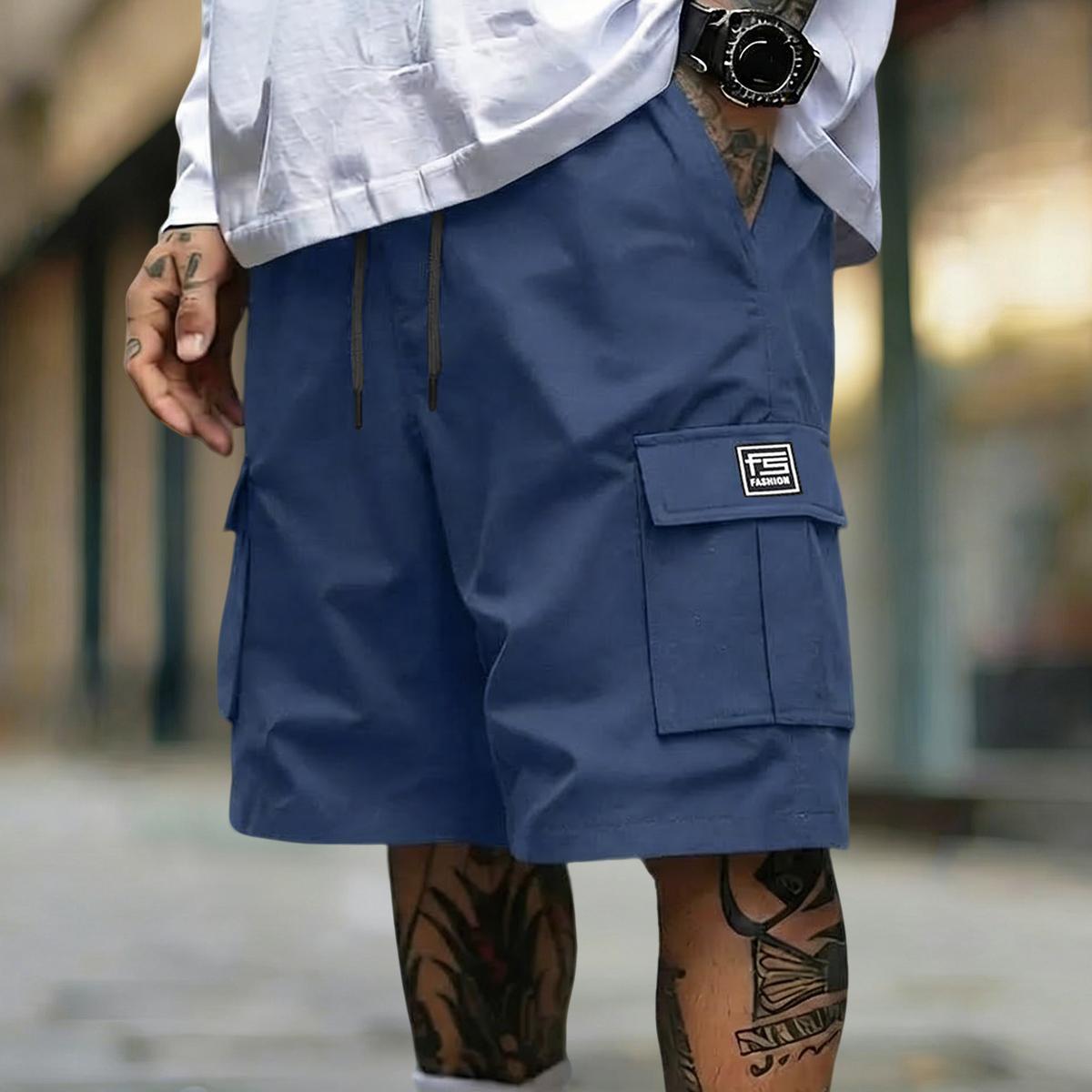Men’s multifunctional cargo shorts — available in five colors for outdoor activities, construction work, hiking, and casual wear | Machine-washable regular-fit cargo shorts with large pockets and a distinctive drawstring design