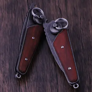 Multi-functional camping knife, ultra-sharp blade, solid wood handle, portable and easy to carry, suitable for home kitchen, outdoor camping, BBQ, fishing, and travel, it is the perfect gift for men!
