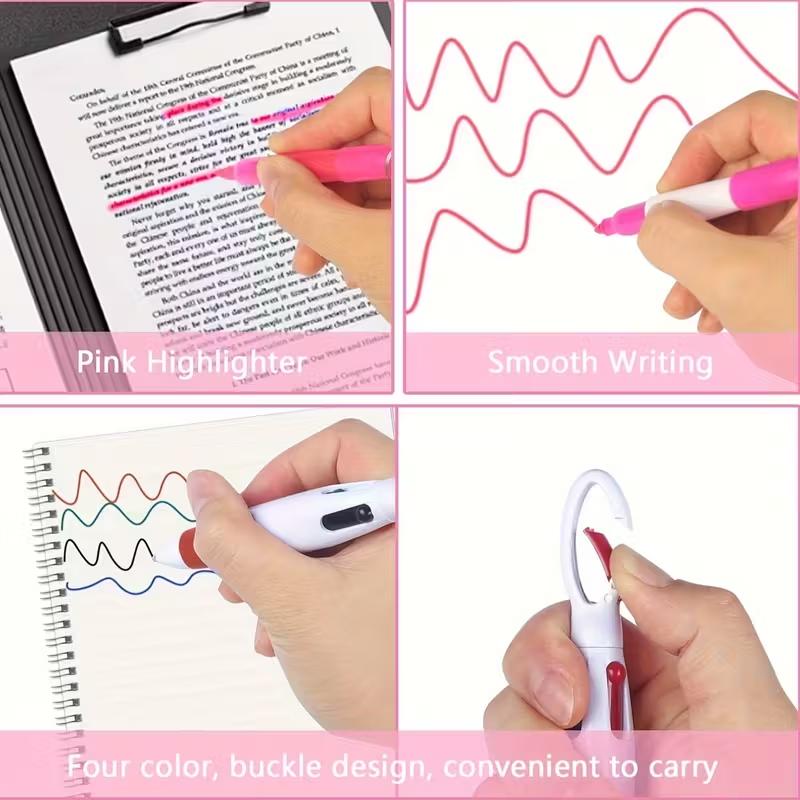 2 Sets of Nurse Pen Set, Badge Reel Holder Accessory Clips - Retractable Nursing Ballpoint Pens, Permanent Markers, Highlighters, Foldable Scissors for Work, Students, Office, Hospital, And Nurse Colleagues