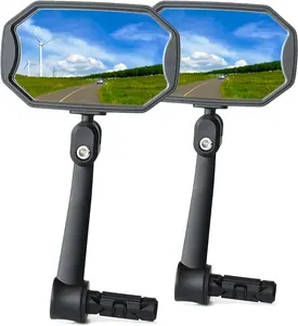 Bar End  Mirrors, HighDefinition Convex Glass Lens for E- Handlebars, Scratch Resistant, Safe Rearview 1 Pair Bicycle Mirror(Right And Left Side)