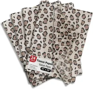 Leopard Print Printed Tissue Paper for  Bags or Boxes and Wrapping - Bulk Decorative Art Tissue Paper for Packaging and Gifting | 24 Sheets 20" x 30"