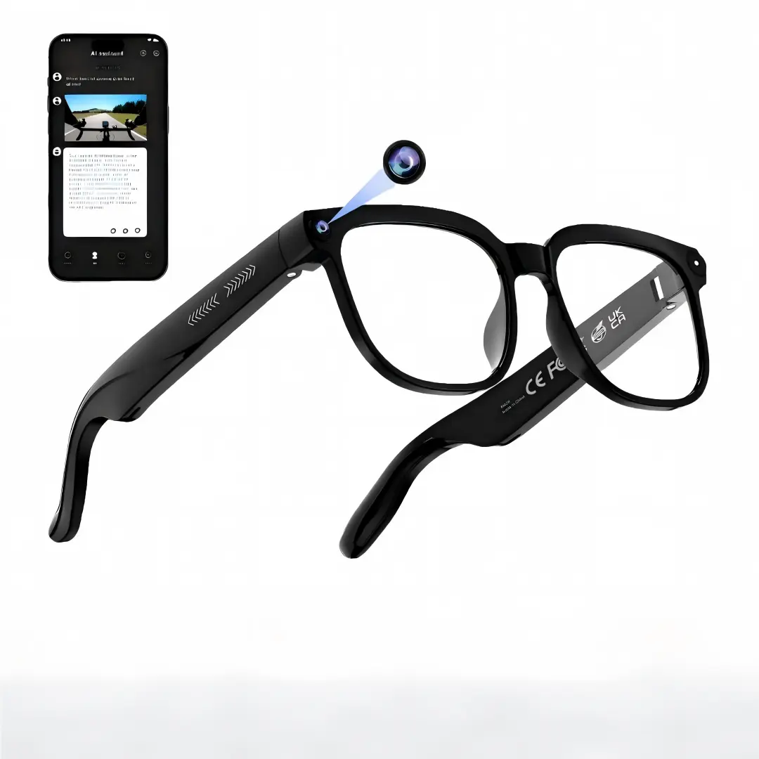 AI Smart Glasses, 8MP HD Video Recording Hands-Free Photography, 160+ Language Real-Time Translation, Bluetooth Wireless, UV Protection, Lightweight Ergonomics, Hiking/Outdoor Use for Adventurers, Phone Call Capability