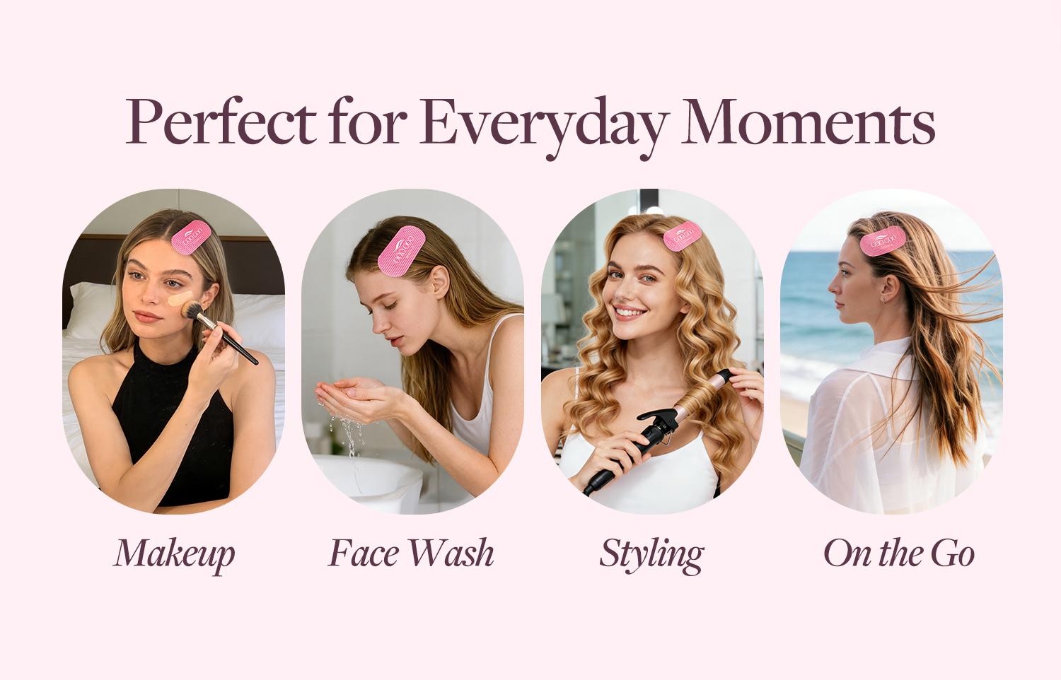 GOO GOO Hair Velcro Grippers 6PCS – Hair Extensions, Non-Slip Hair Holders for Sectioning & Styling, Flyaway Control, Soft & Reusable for Fine, Thick and Curly Hair, Men and Women, Salon and DIY