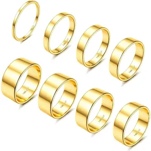 Cassieca  8s Stainless Steel Rings Stacking Rings for Women Girls Statement Bands Plain Finger Ring Thumb Pointer Ring Stackable Thin Ring Set Comfort Fit Size 5 to 10