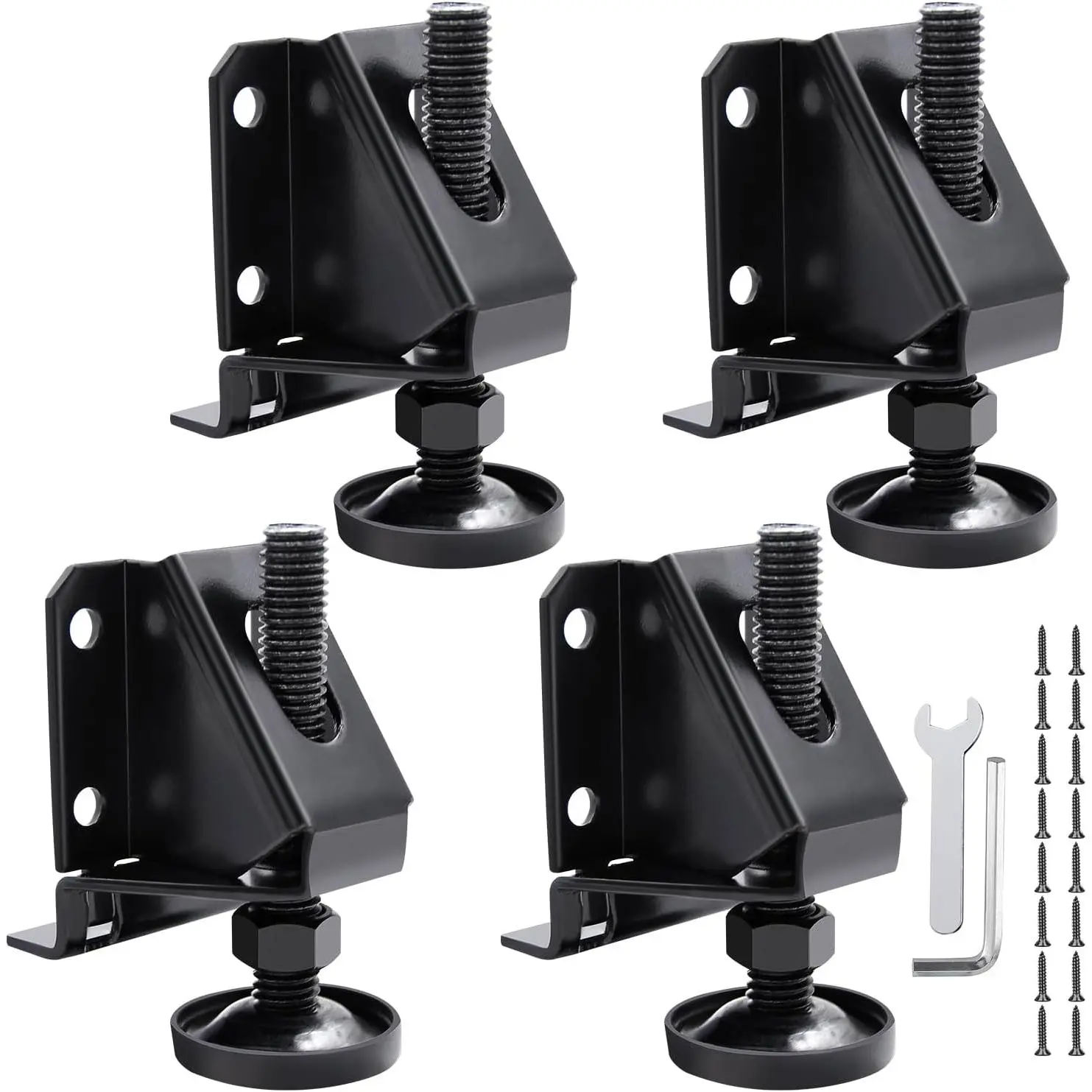 4 Pack Heavy Duty Leg Leveler, 2-inch Adjustable Height, for Furniture, Table, Cabinets