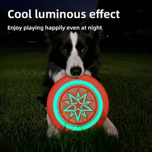 Training frisbee for dogs, luminous, bite-resistant, interactive pet toy, used for mental stimulation and exercise