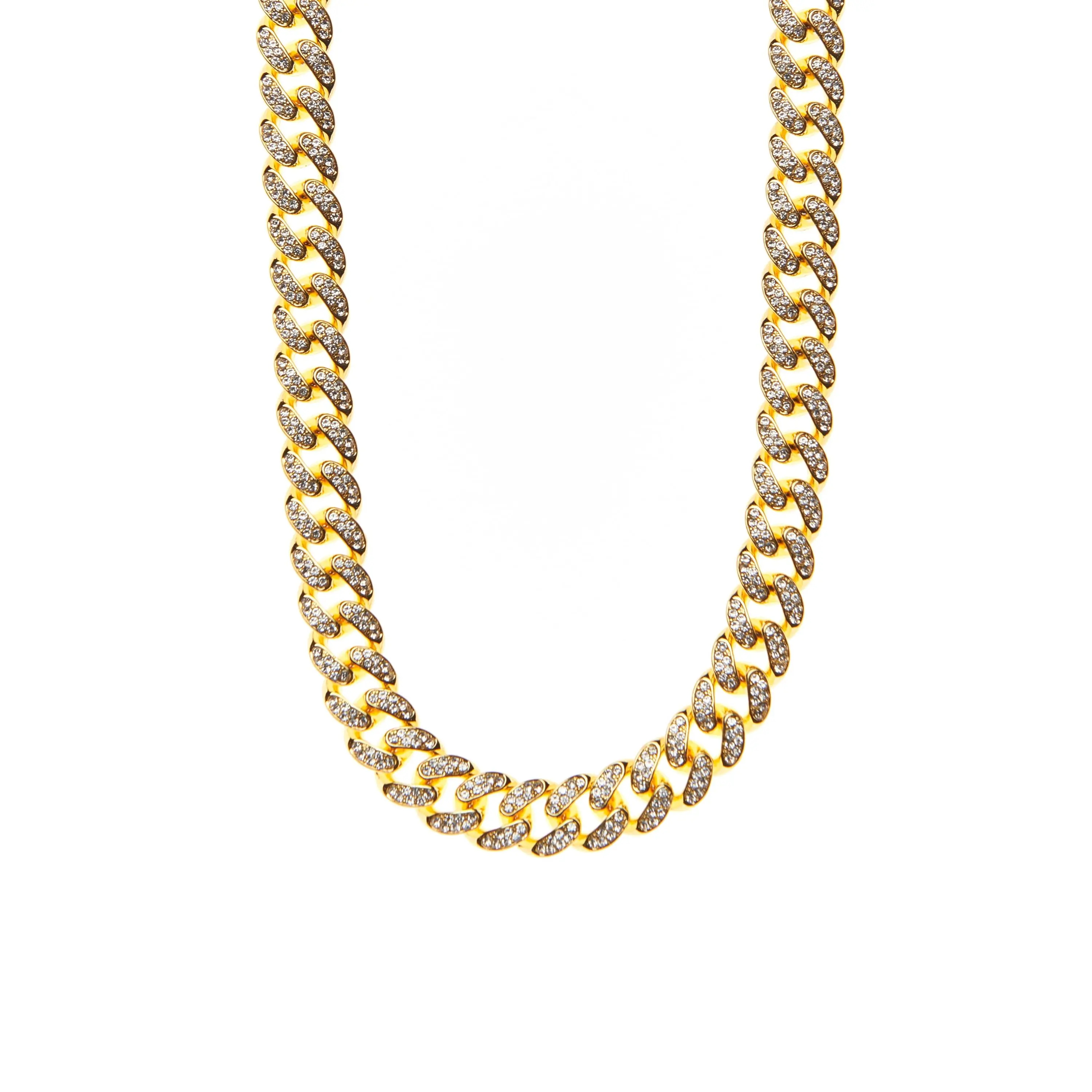 Gold Watch Clasp Cuban Chain (12mm)