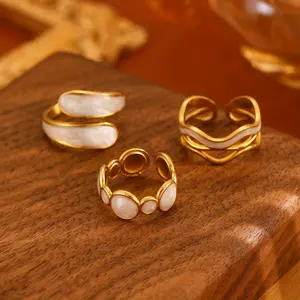 3pcs Elegant Women Stainless Steel Irregular Open Rings Set Exquisite Handmade Geometry Rings Vintage Women's Golden Ring All-Season Essentials | Exquisite Craftsmanship | Perfect Gift for Party