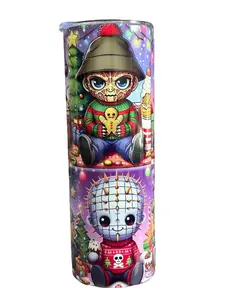 Kids Horror Christmas - 20oz oz 20 oz. 20oz. - Skinny Straight Sublimation Tumbler - Amy's Tumbler Junkies - Your Favorite Tumbler Shop!