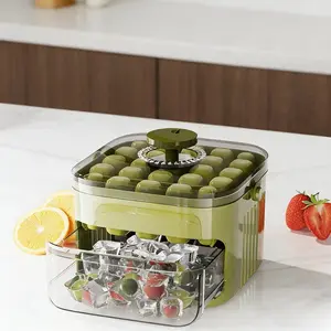 1 unit - single compartment ice box - household large-capacity ice-making mold, Ice molds - suitable for small refrigerators - with lid and double-layer ice storage container - for summer parties and festivals