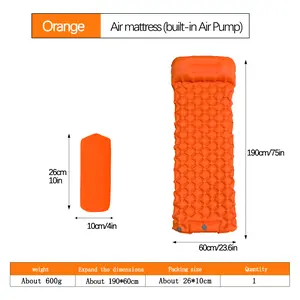 1 Single Foot Inflatable Sleeping Pad, Widened Thickened with Drawstring, Ultra Light Foldable Air Cushion, Portable Mattress for Camping Hiking Beach Picnic Travel Car Rest Outdoor Backpacking