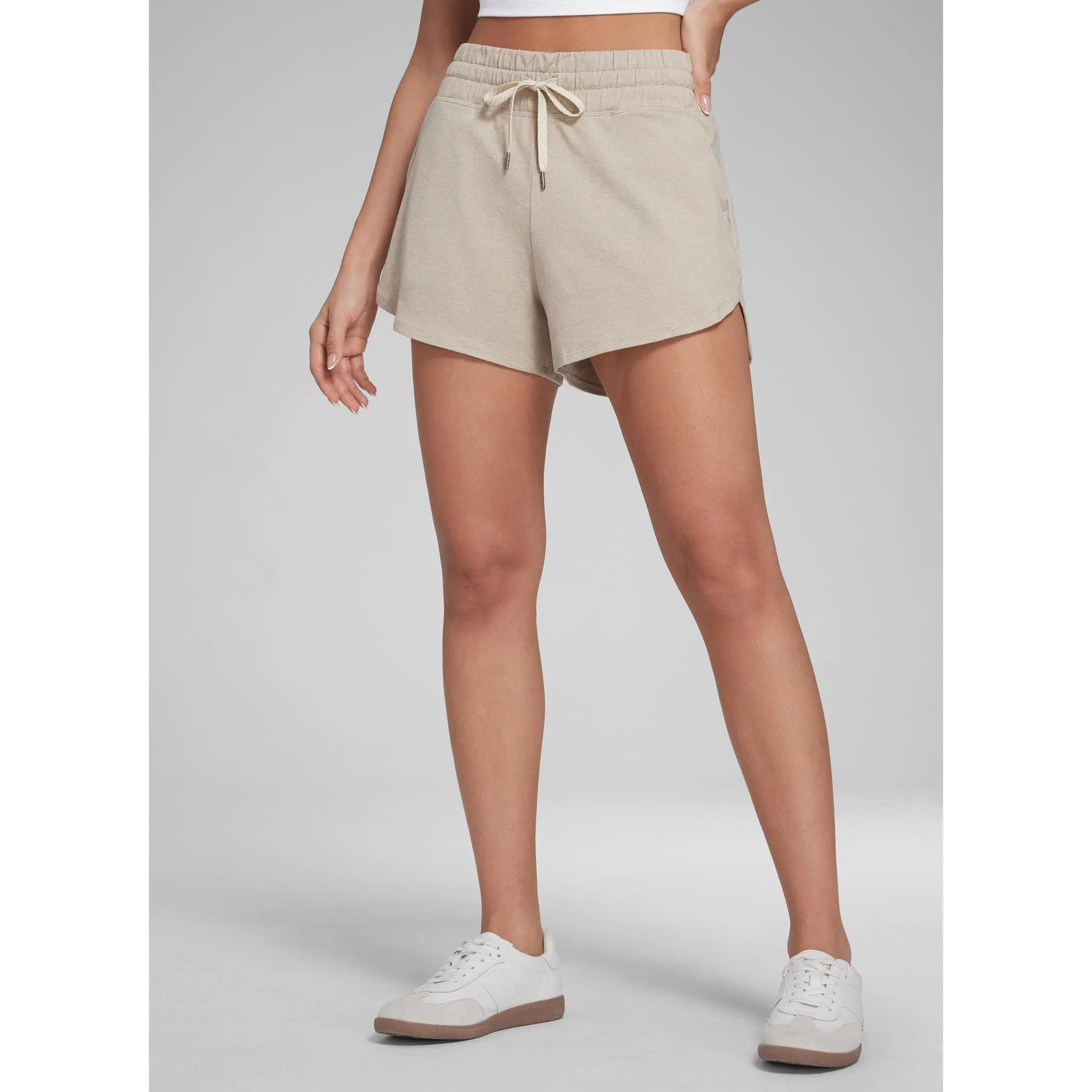 CRZ YOGA Cloud Jersey Sweat Shorts Women 3” High Waisted Dolphin for Casual Athletic Lounge with Pockets