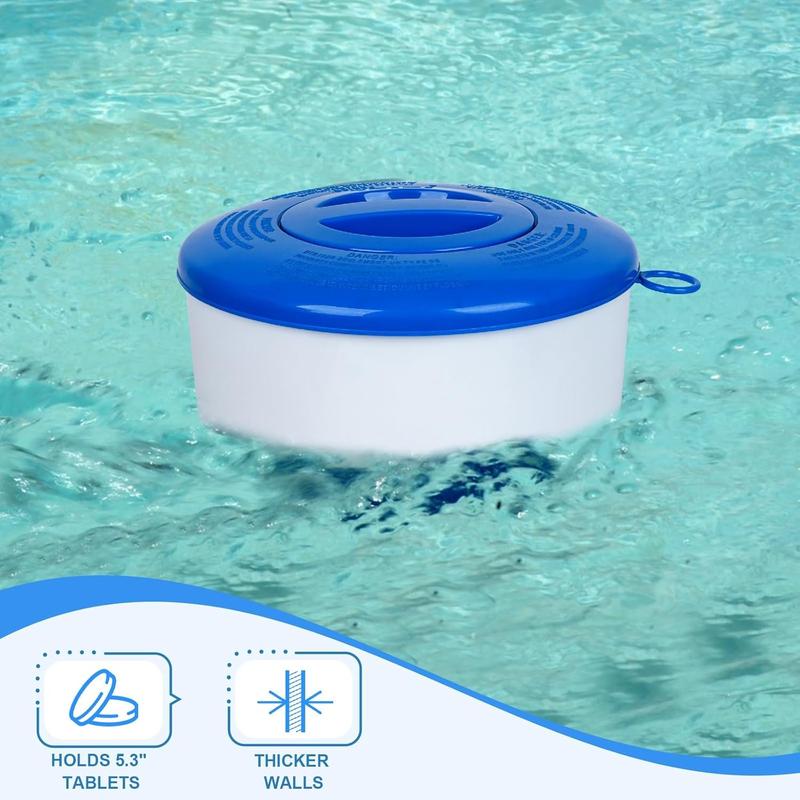 Pool Chlorine Floater for Pools Fits 3" Tablets,7" Diameter Chlorine Tablet Floater with Adjustable Flow Vents Balanced  Dispenser for hot tub/SpaCollapsible