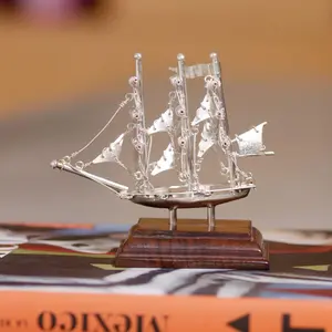 Sterling Silver Sailing Ship Sculpture