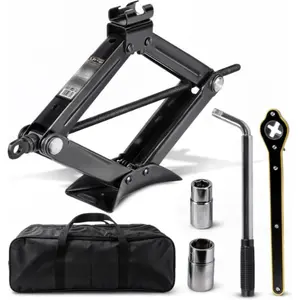 1.5 Ton Scissor Car Jack Kit (3306 lbs) – Heavy-Duty Portable Tire Jack with Ratcheting Handle & L-Wrench, Universal Lift Kit for Auto, SUV, MPV