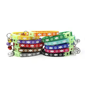 Witch's Familiar Breakaway Safety Cat Collar with Jingle Bell & Pentagram Charm by Pugs2Persians Wicca Pagan Pentacle