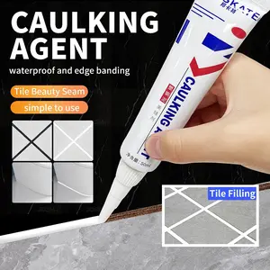 Waterproof Tile Grout Repair Sealant for Kitchen & Bathroom - White, Ideal for Countertop Sink and Toilet Sealing Adhesive