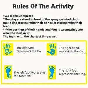 Animal-Themed Sensory Integration Hand-Foot Coordination Game Mat, Outdoor Play Props for Team Building Parties, Fun Group Activities