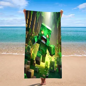 1pc Creative Extra Fine Microfiber Beach Towel for Quick Drying, High Absorbency Luxury Hotel Towel, Large Digital Print for Sea Use