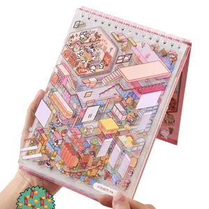 Cartoon Fun 3D Scene Stickers, Cute Cartoon Creative Stickers, 20 Different Scenes + 29 Different Stickers, DIY Supplies