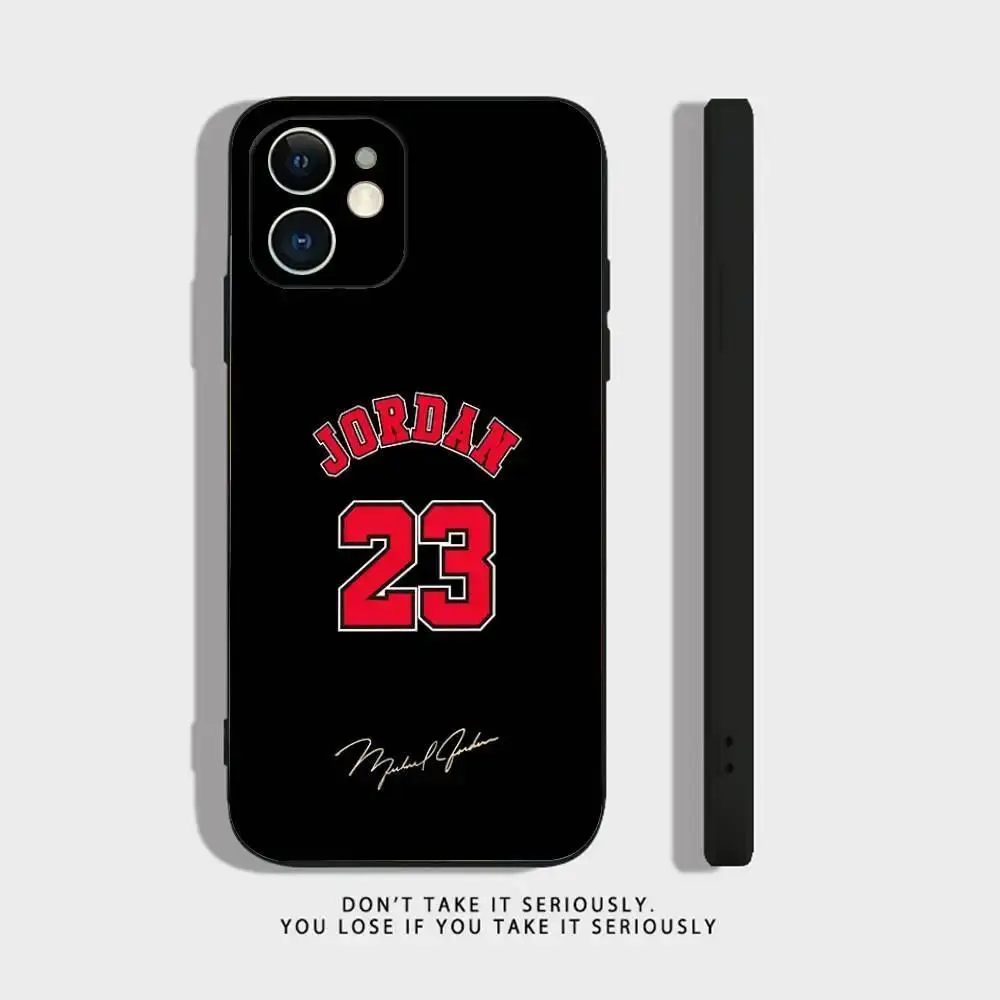 Cool Basketball Michael Jordan No.23 Shockproof Silicone Fashion Phone Case Back Cover Compatible with iPhone 11, 12, 13, 14, 15, 16, 17, E, Pro, Max, Plus, Mini Animal Colorful