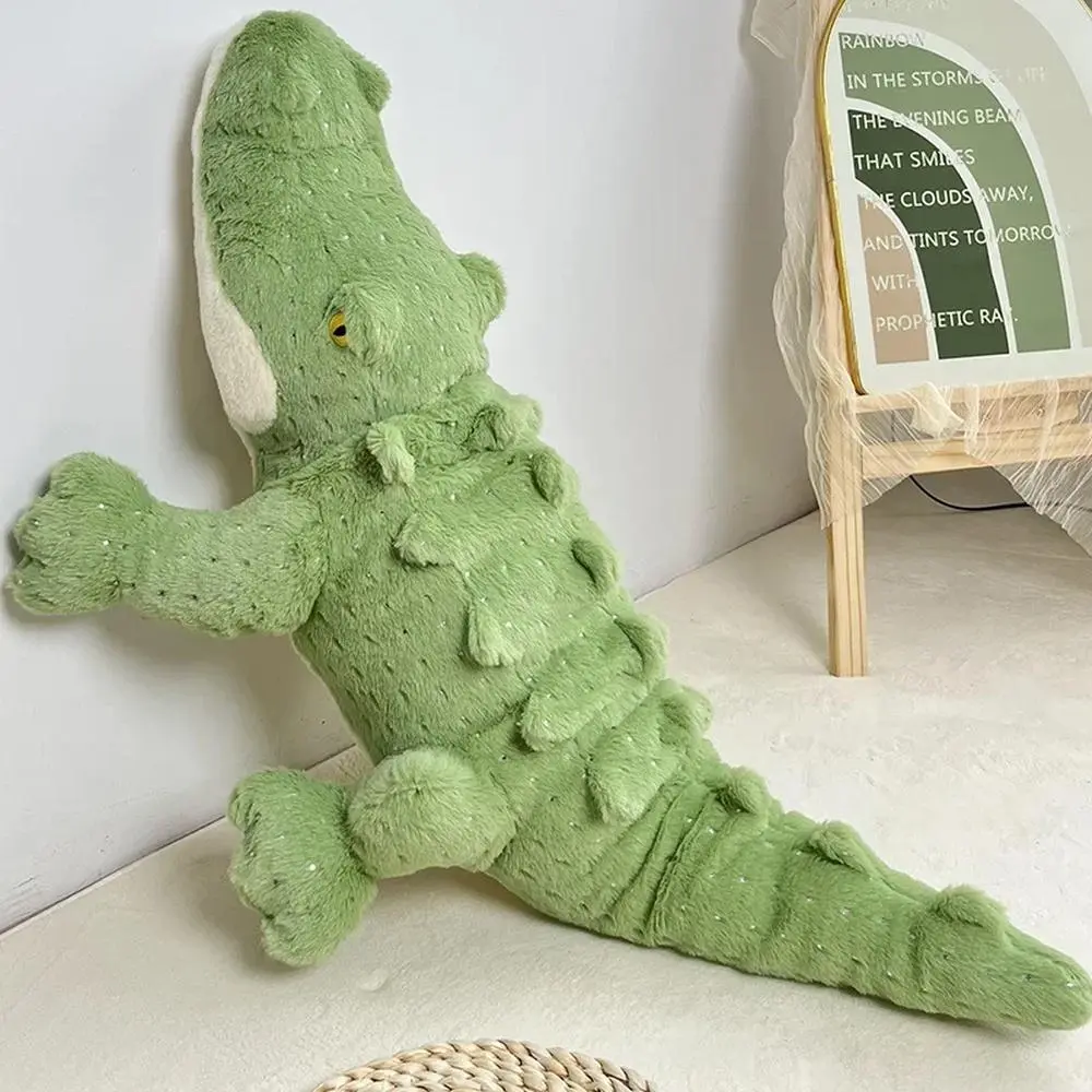 Giant Soft Alligator Plush Toy with Plush Fabric, Unisex Fluffy Hug Pillow Cushion, Jungle-Style Home Decoration for 8-10 Years Old Kids' Birthday Holiday Gifts