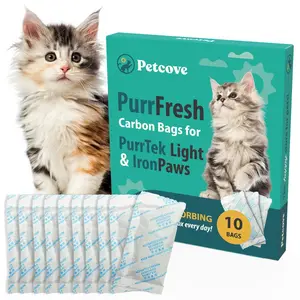 Petcove PurrFresh Carbon Deodorizer Bags for PurrTek Light & IronPaws - 10 Pack Odor Control for Cats - Fresh Environment for Your Pet
