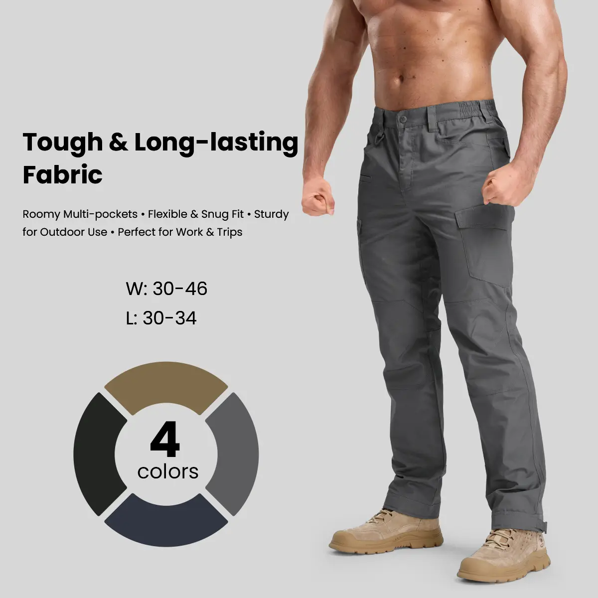 TBMPOY Men's Tactical Cargo Pants Ripstop Water Resistant Work Pants Lightweight Outdoor Hiking Construction Utility Pants with 10 Pockets fathersdaygift