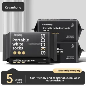 2Pcs Disposable Socks for Men Women Unisex Daily Travel Socks Breathable Odor-Free Long Socks One-Time Use Travel Essentials