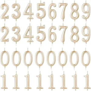 32 count Numeral Birthday Candles Champagne Cake Glitter Candles Number 0-9 Cake Decoration for 's Milestone Birthday Celebration Ten-Year Milestone Anniversary Party Celebration (Champagne)