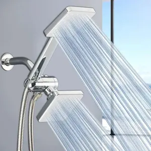 High-flow Handheld Shower Head & Hose Kit, Long Hose & Three-way Water Distributor, Wall-mounted Round Shower Set, Bathroom Accessories, Rain Shower Head