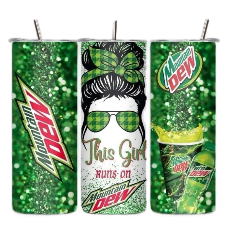 Stylish Mt. Dew Tumbler, Mountain Dew Friendly Portable Reusable Water Bottle, Unique Design Kitchenware Drinkware for All-Season Use