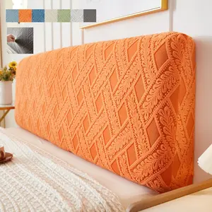 Elegant Jacquard Bed Head Protector Durable Bedding Accessories Stretch Fabric Fits Most Headboards Machine Washable Year Round Use Upgrade Bedroom Style Christmas Gift