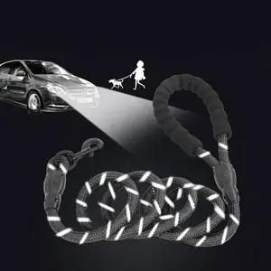 Reflective Dog Leash with Comfortable Handle, Dual Layer Thickened Lead for Strong Dogs, Enhances Safety During Walks