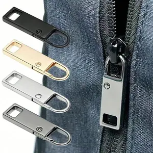 2pcs Metal Replacement Detachable Zipper Puller, DIY Craft Zipper Head, Sewing Accessories Suitable for Bags Coats Jackets, Small Hole Fix