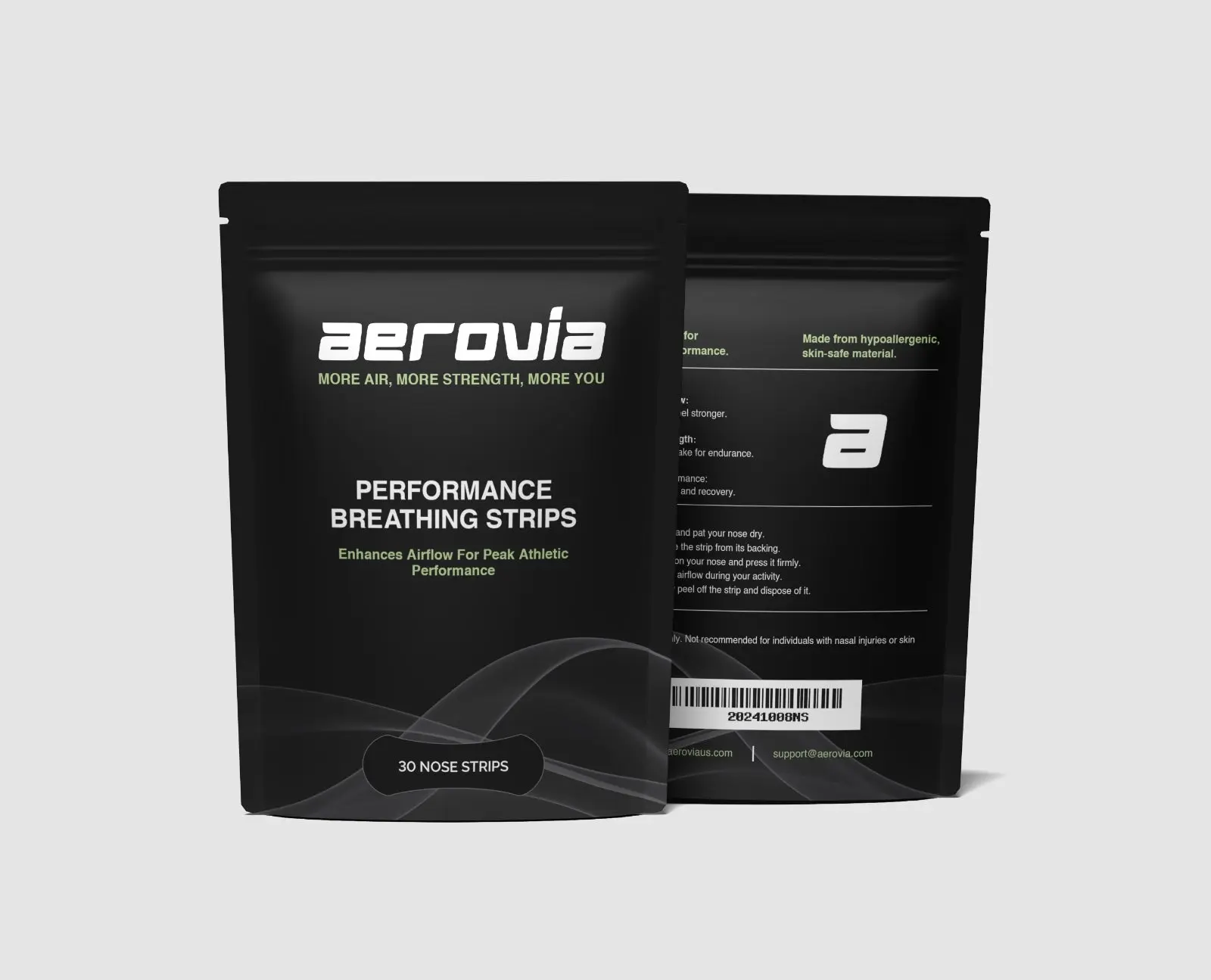 Aerovia Extra-Strength Nasal Strips for Sports, Fitness, Breathing, Snoring & Sleep – High-Performance, Hypoallergenic, Sweat-Resistant