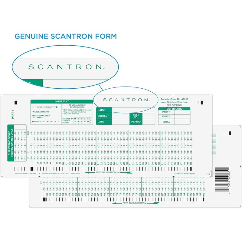 Official Scantron Brand 882-E Answer Sheet