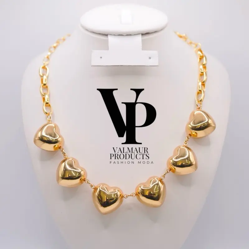 Valmaur Products Amore Bold Heart Necklace - Gold Plated Luxury Jewelry for Women
