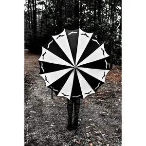 Batwing Pagoda Umbrella [Batty Black/White]
